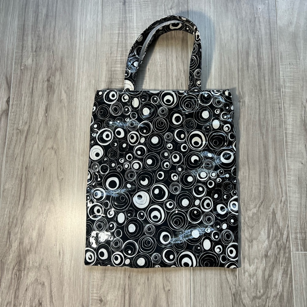 Paper Chase Black & White Circle Pattern Tote Bag